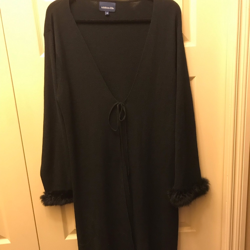 Long black lightweight dressy sweater